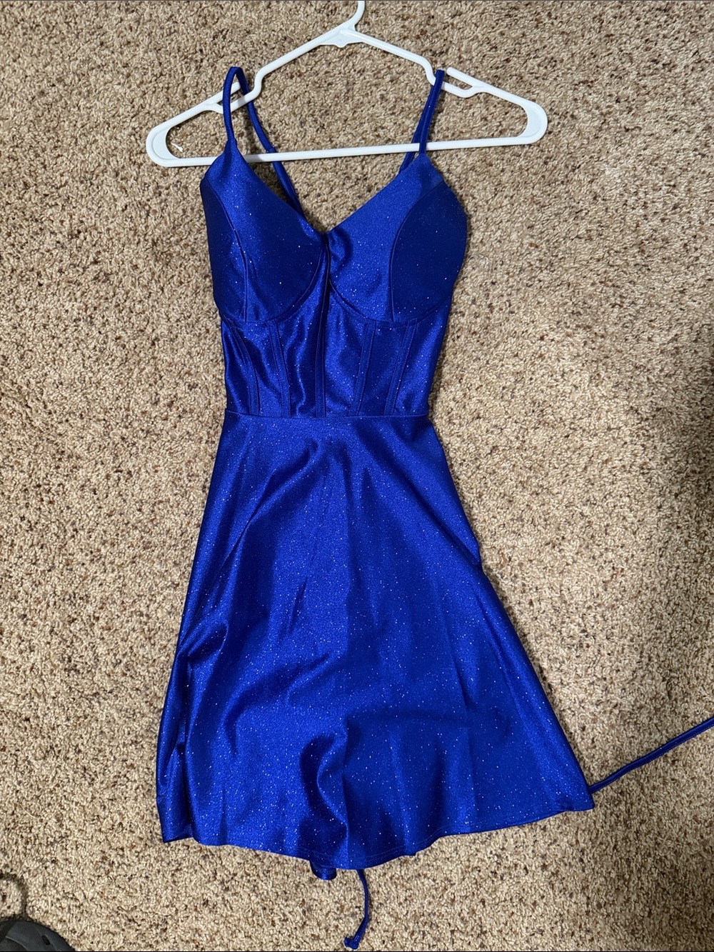 Honey and Rosie Royal Blue Sparkle Mini Dress